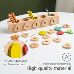 Wooden Counting and Shape Recognition Stick Toy