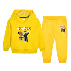 Kids Roblox Graphic Print Hoodie & Sweatpants Set