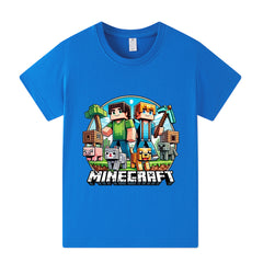 Block World Adventure Graphic Tee | 100% Breathable Cotton T-Shirt