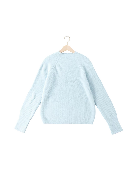 Soft Knit Crew Neck Sweater with Raglan Sleeves