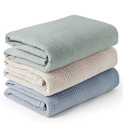 Set-Of-Three Swaddle Blankets of Different Colours