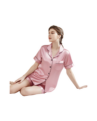 Two-Piece Button-Up Silky Pyjama Set