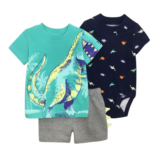 Three-Piece Patterned Baby Boys' Outfit Set