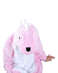 Fluffy Dinosaur Onesie with Hood and Tail