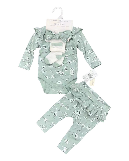 Baby bodysuit and Ruffled Pants Set
