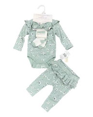 Baby bodysuit and Ruffled Pants Set