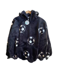 Soccer Print Oversized Fleece Oodie – Ultra Soft & Warm