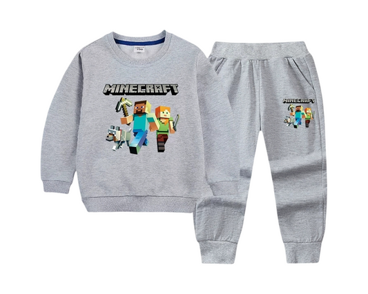 2-Piece Minecraft Cotton Sweatshirt & Joggers Set