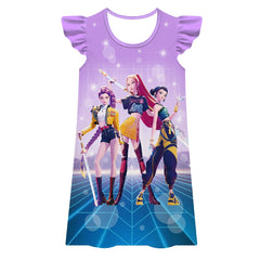Girls K-Pop Demon Hunters Graphic Print Dress