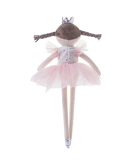 Ballerina Doll Soft Toy with Satin Dress and Ribbon Accents
