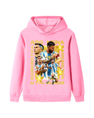 Argentina Messi FIFA Ranking Graphic Kids Cotton Pullover Hoodie