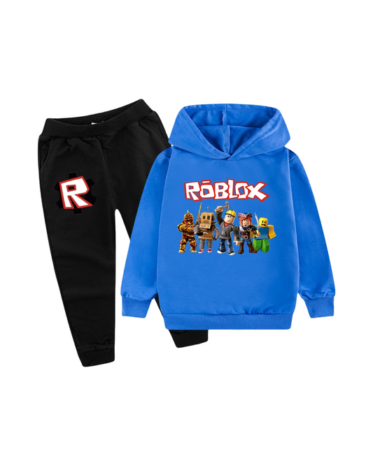 Kids Roblox Graphic Print Hoodie & Sweatpants Set