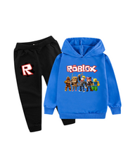 Kids Roblox Graphic Print Hoodie & Sweatpants Set
