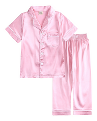 Girls' Silky Shirt and Pants Pyjama Set