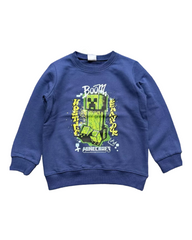 Minecraft Creeper Graphic Print Kids Long Sleeve Sweatshirt