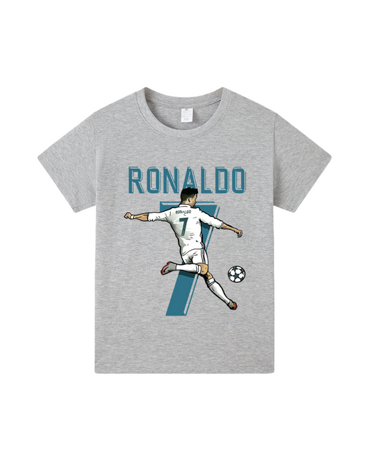 Ronaldo CR7 Graphic Print Kids Short Sleeve Crew Neck T-Shirt