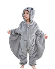 Fluffy Animal Hooded Jumpsuit for kids Featuring Cartoon Characters and Front Zipper