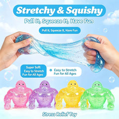 Silicone Gorilla Glitter Monkey Squishy Toy for Stress Relief and Sensory Play