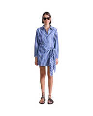 Coastal Blue Stripped Linen Dress