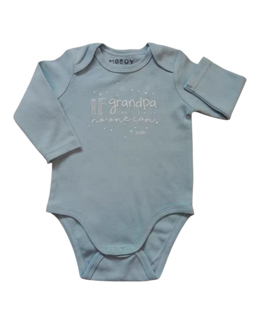 Long-Sleeved Baby Boys' Onesie with Text Design