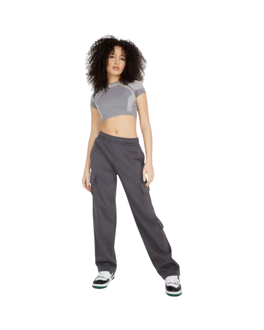 Elastic Waist Cargo Pants for Women with Deep Side Pockets