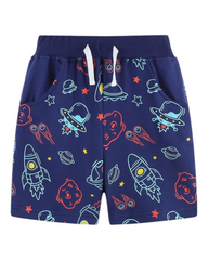 Boys' Shorts with Outer-Space Pattern