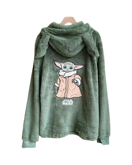 Cozy Grogu Sherpa Fleece Pullover – Elegant Adult Loungewear
