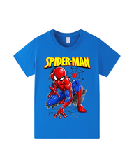 Spiderman Graphic T-Shirt Kids Short Sleeve Round Neck Cartoon Tee