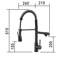Dual-Mode Pull-Out Kitchen Sink Faucet – Modern Stainless Steel Single Handle Hot and Cold Mixer Tap