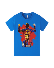 Graphic Printed Cotton Soccer T-Shirt | Short Sleeve Crewneck Casual Tee