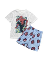 Breathable Boys' Spider Web Print T-Shirt And Shorts
