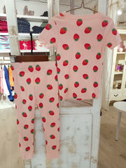 Cute Strawberry Print Kids' Pyjamas Set