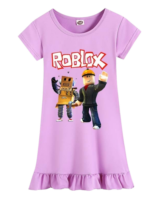 Girls' Pyjama Dress with Roblox Design