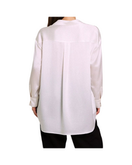 Elegant Satin Long Sleeve Shirt – Women's Classic Button-Down Blouse