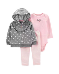 Cozy Fleece Zip-Up Hoodie and Leggings Baby Matching Clothing Set