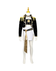 K-Pop Idol Stage Outfit – Black & Gold Performance  Costume