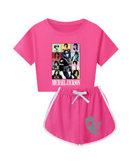 Michael Jackson Graphic Print Girls Outfit Set