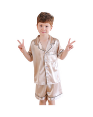 Boys' Silky Shirt and Shorts Pyjama Set