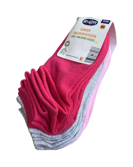 Girls' Low Cut Athletic Cotton Socks 10PK