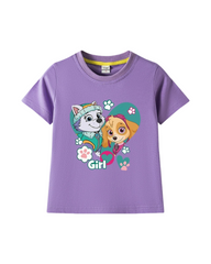 Paw Patrol Skye & Everest Short Sleeve Cotton Girls Graphic Tee