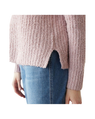 Pink Turtle Neck Knit Sweater - Women's Long Sleeve Top