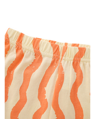 Cotton Blend Orange T-Shirt and Shorts Set for Boys Featuring Playful Summer Prints