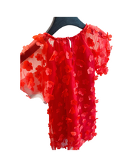 3D Rosette Textured Party Dress for Toddler & Girls
