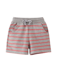 Striped Summer Shorts Boys Casual Drawstring Knit Bottoms