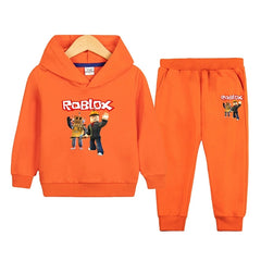 Kids Roblox Graphic Print Hoodie & Sweatpants Set