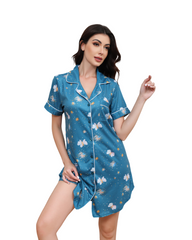 Modal Cotton Women's Relaxed-Fit Short Sleeve Loungewear Nightgown