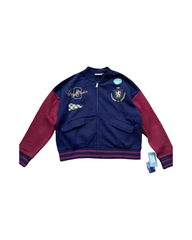 Retro Bomber Style Kids Varsity Jacket with Pockets