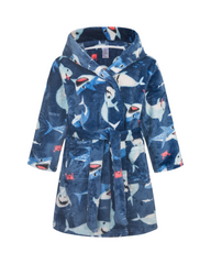 Boys' Fluffy Patterned Bath Robe