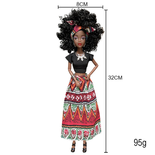 Fashion Doll with Traditional African Print Dress