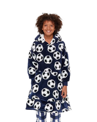 Soccer Print Oversized Fleece Oodie – Ultra Soft & Warm